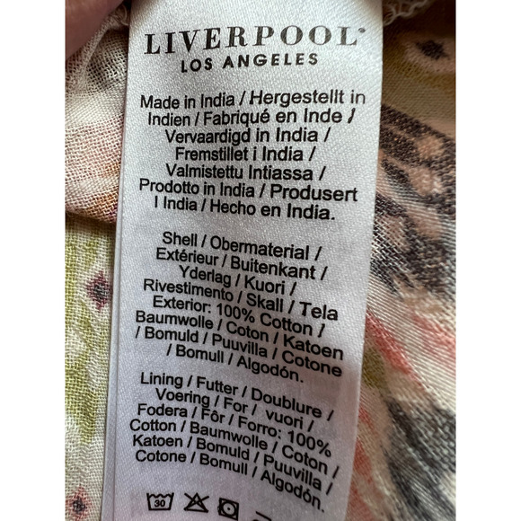 LIVERPOOL WOMENS SIZE XLARGE TIERED WOVEN MAXI SKIRT GEO PRINT PINK GREEN NEW - Picture 9 of 12